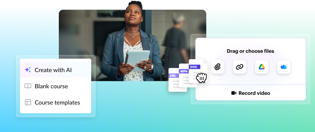 Screenshot of the reimagined Articulate 360 course builder experience